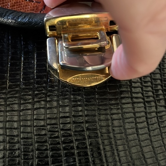 vintage D Brev Alligator Leather black & rust brown Crossbody - Picture 11 of 13